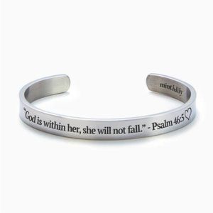 Mint & Lily Psalm 46:5 God is within her silver cuff bracelet (never worn)